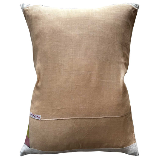 Wildflowers of Australia on silver linen teatowel cushion cover