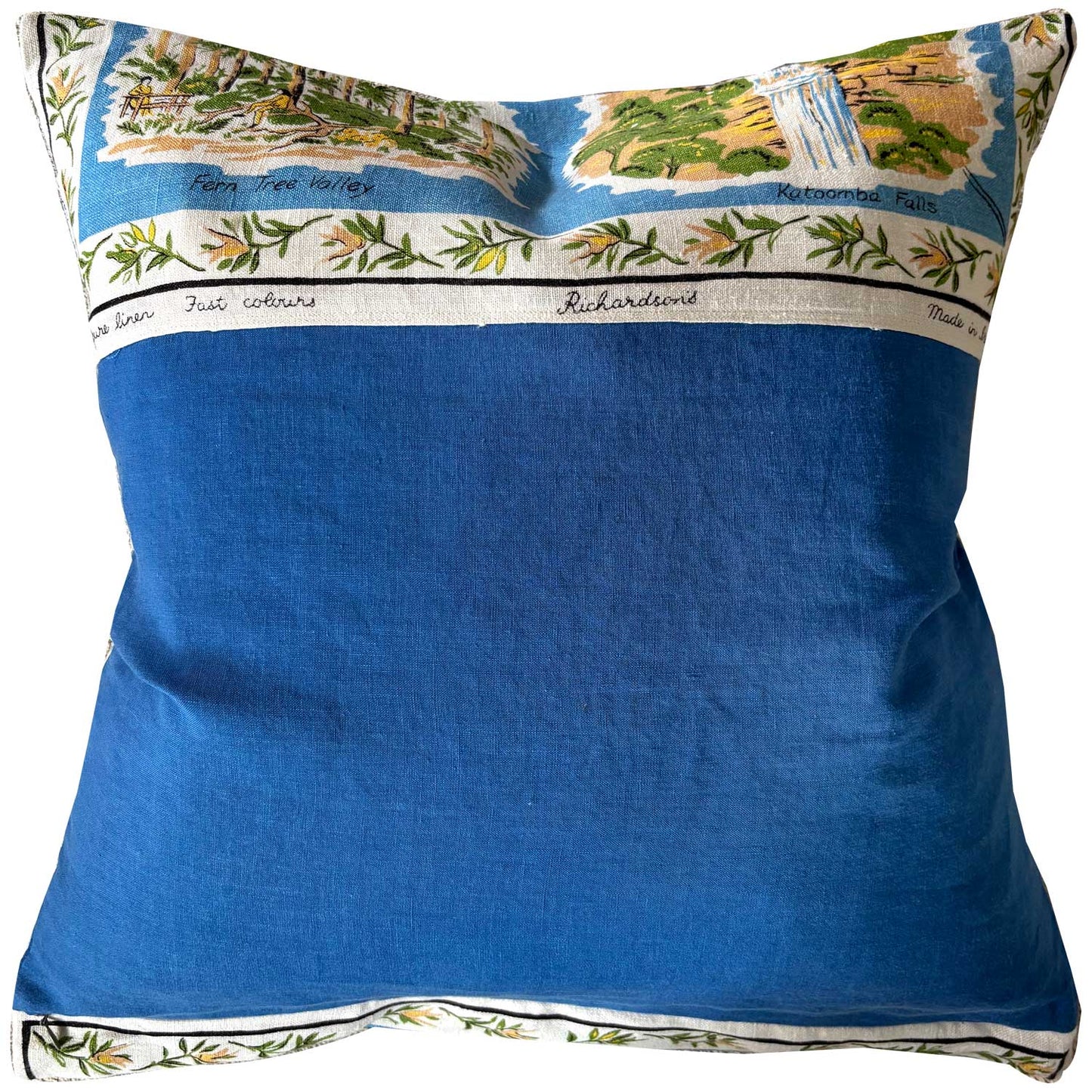 Sweet Blue Mountains teatowel cushion cover