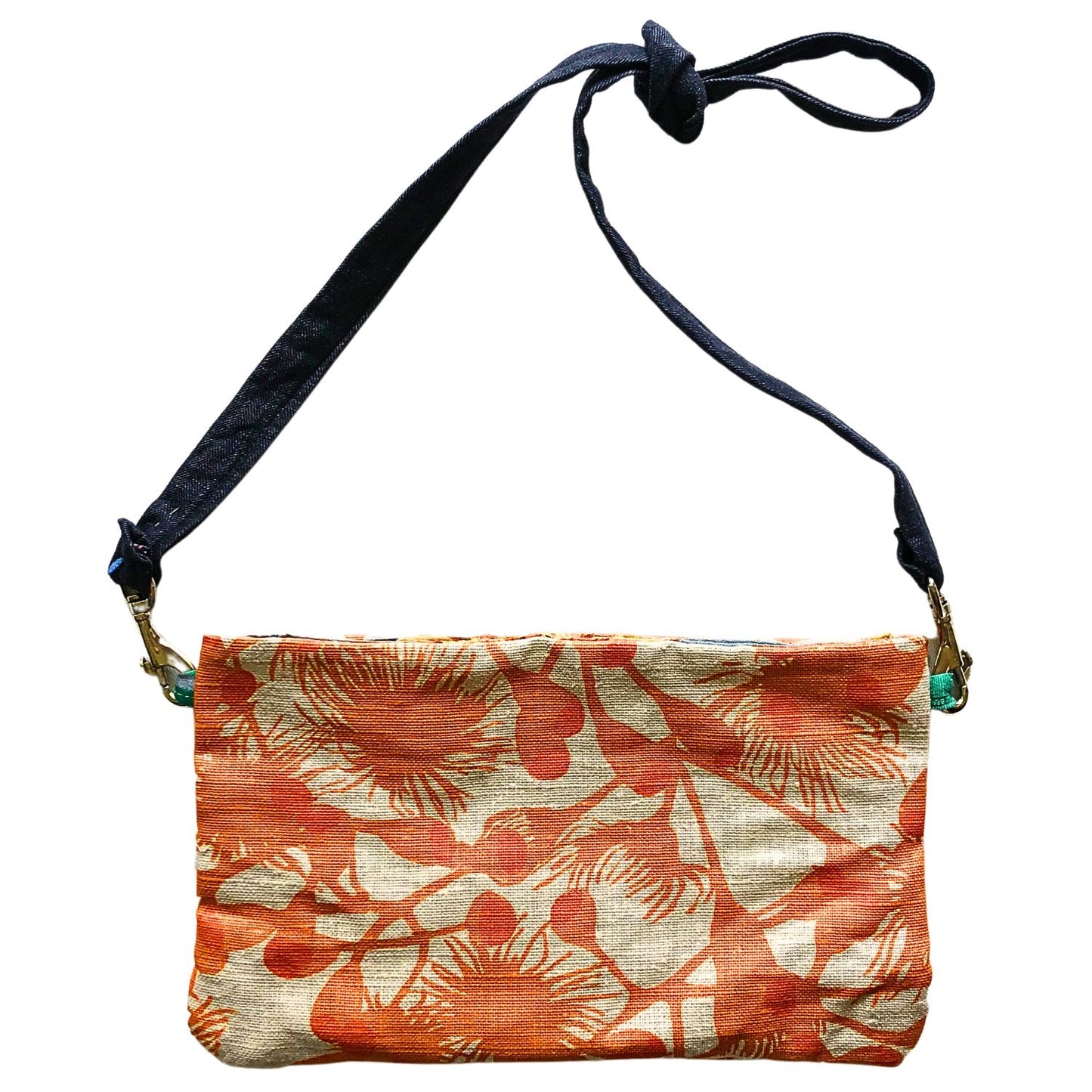 Orange gumblossom cloth fabric satchel Love And West
