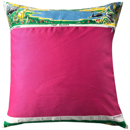 1959 original linen calendar teatowel cushion cover