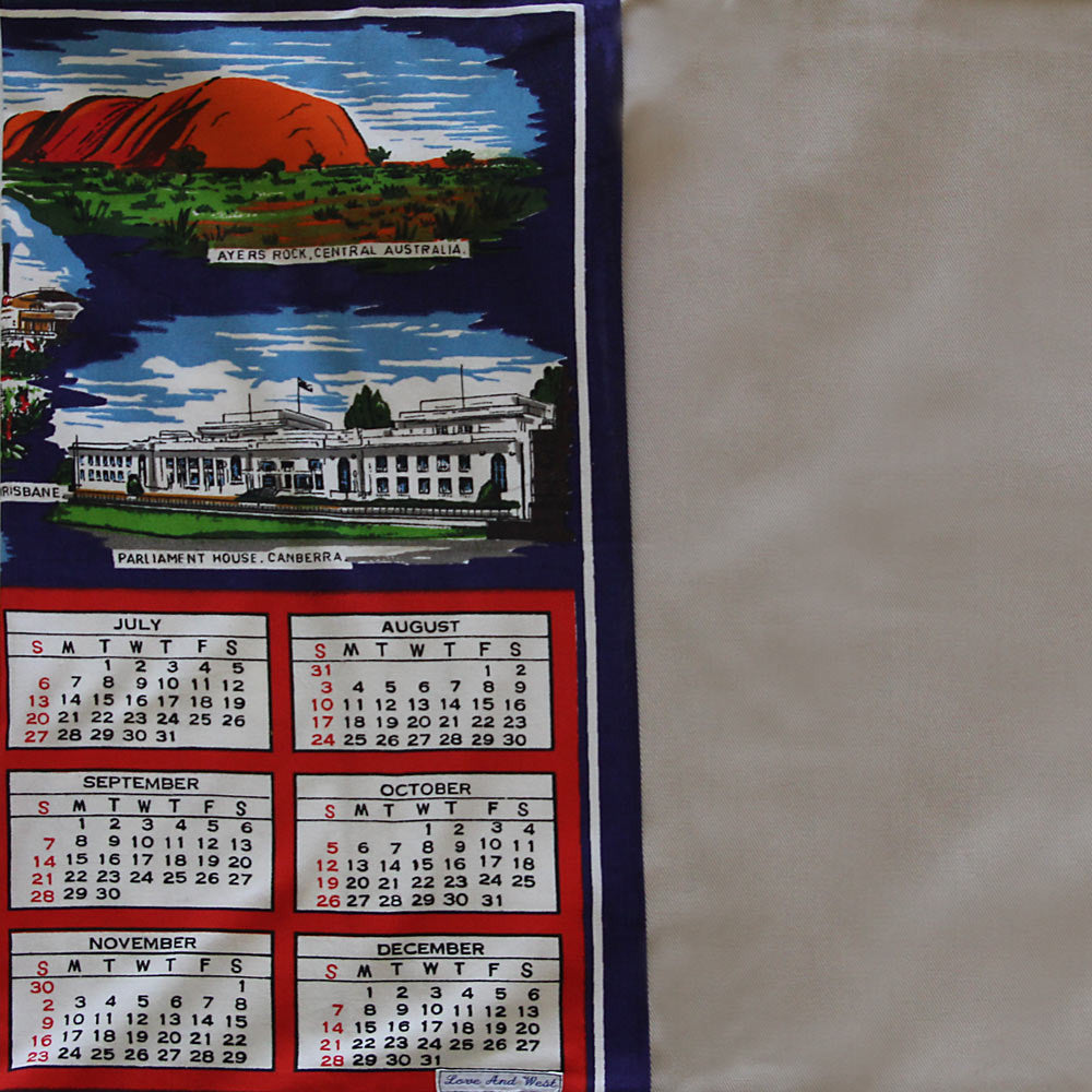1975 vintage cotton teatowel cushion cover