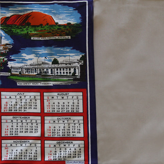 1975 vintage cotton teatowel cushion cover