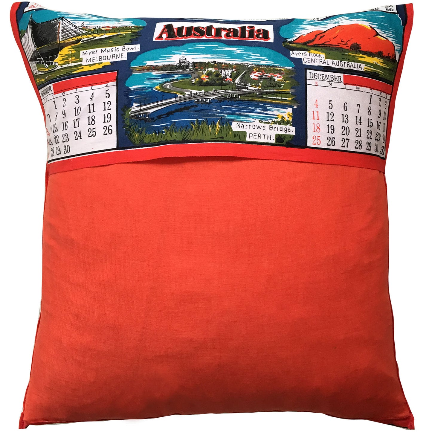 1977 Australian landmarks teatowel cushion cover