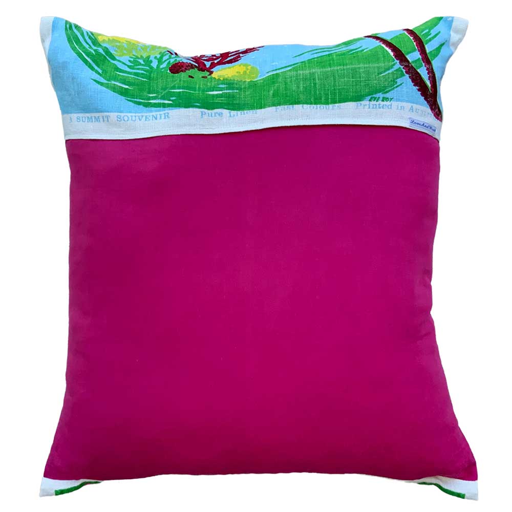 Hayman Island Eve Roy illustrated vintage linen teatowel cushion cover