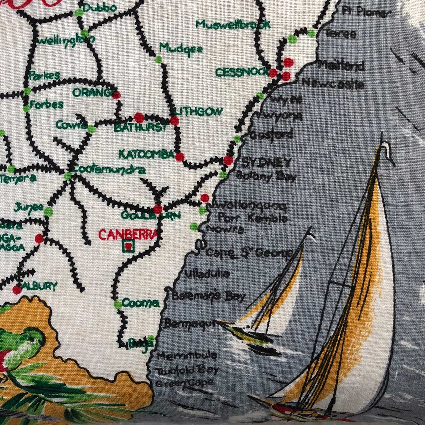 New South Wales souvenir teatowel cushion cover