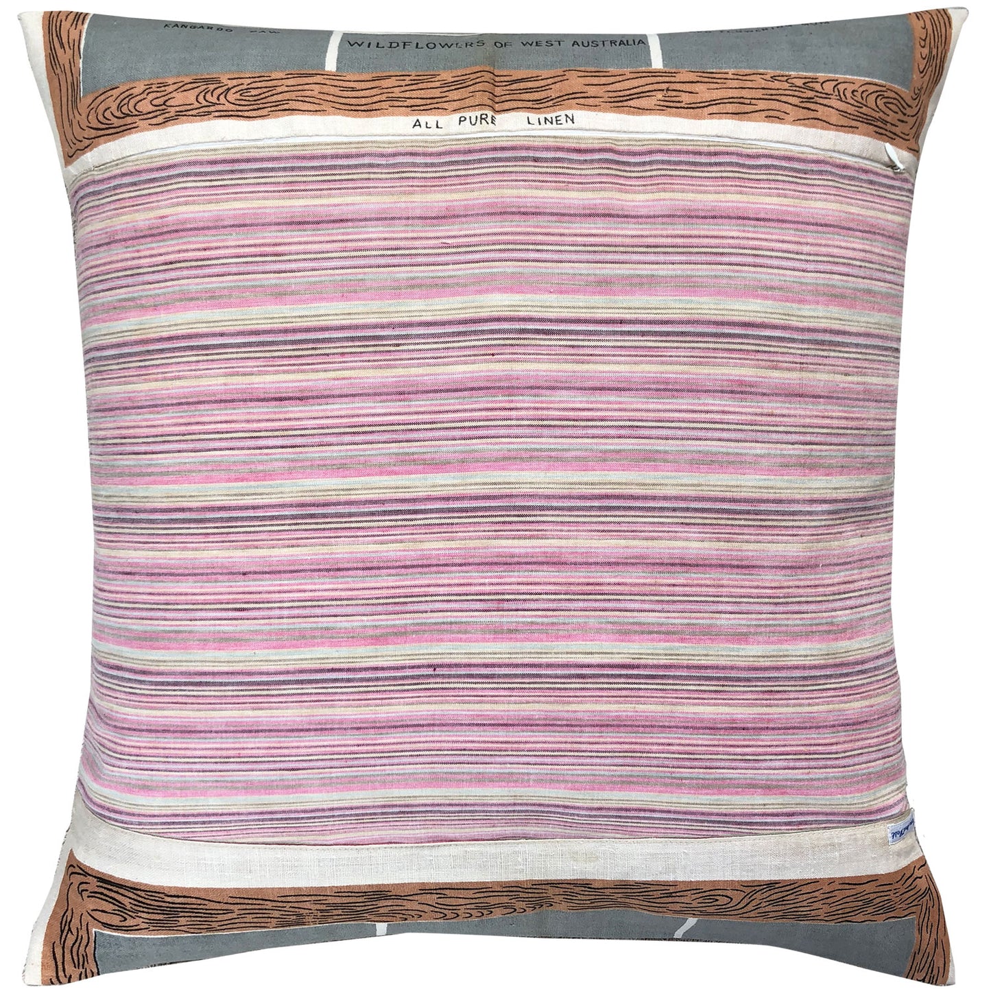West Australian wildflowers vintage linen teatowel cushion cover