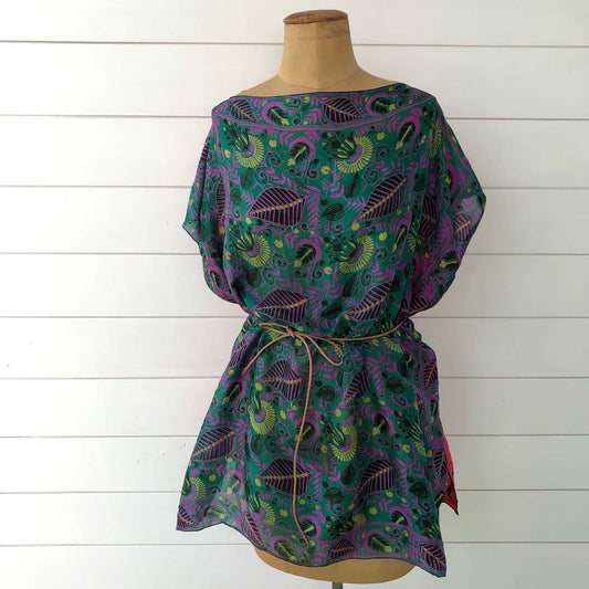 Pink and silk Vintage scarf top