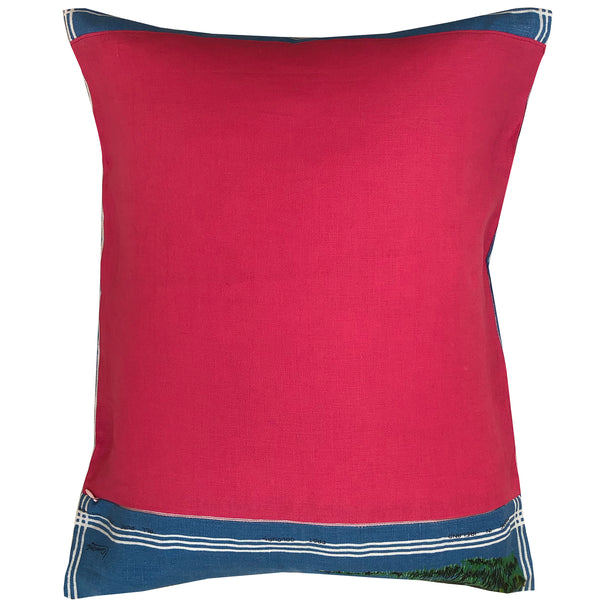 Queensland and Brisbane City Hall souvenir teatowel cushion cover, reverse, on white background