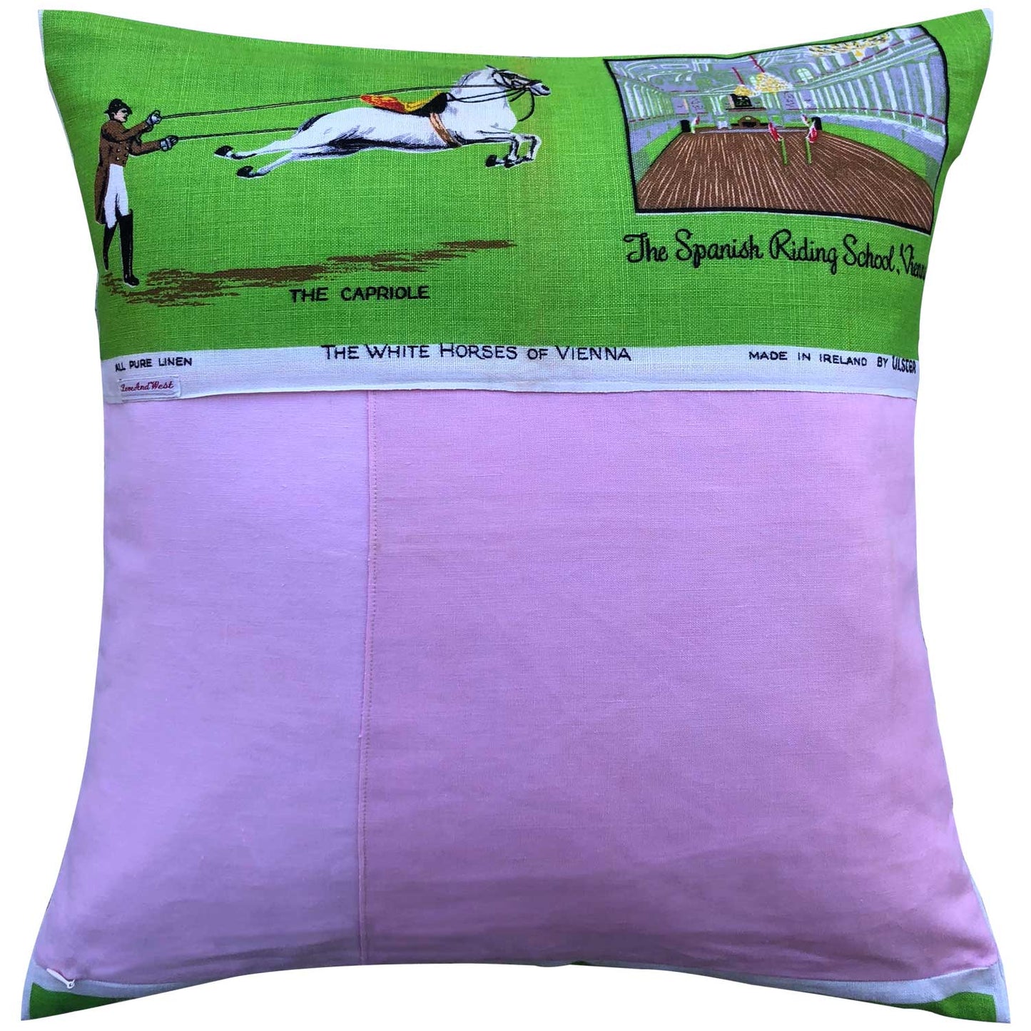 Spanish white horses linen teatowel cushion cover