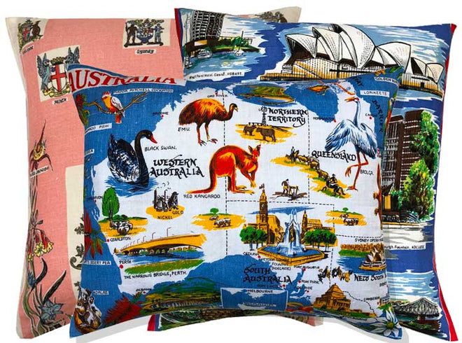 Australia souvenir teatowel cushion covers
