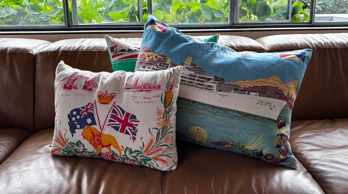 Australia vintage linen teatowel cushion covers