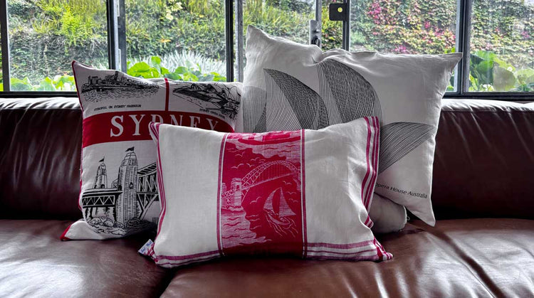 New vintage linen teatowel cushion covers