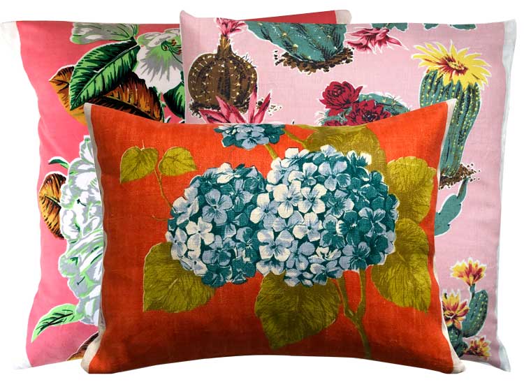 Buy floral retro linen teatowel cushions free shipping
