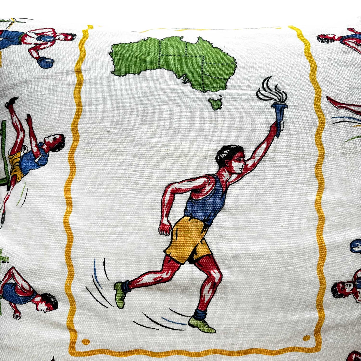 1956 Melbourne Olympics teatowel cushion cover