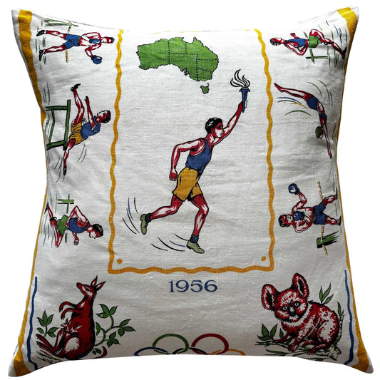1956 Melbourne Olympics teatowel cushion cover