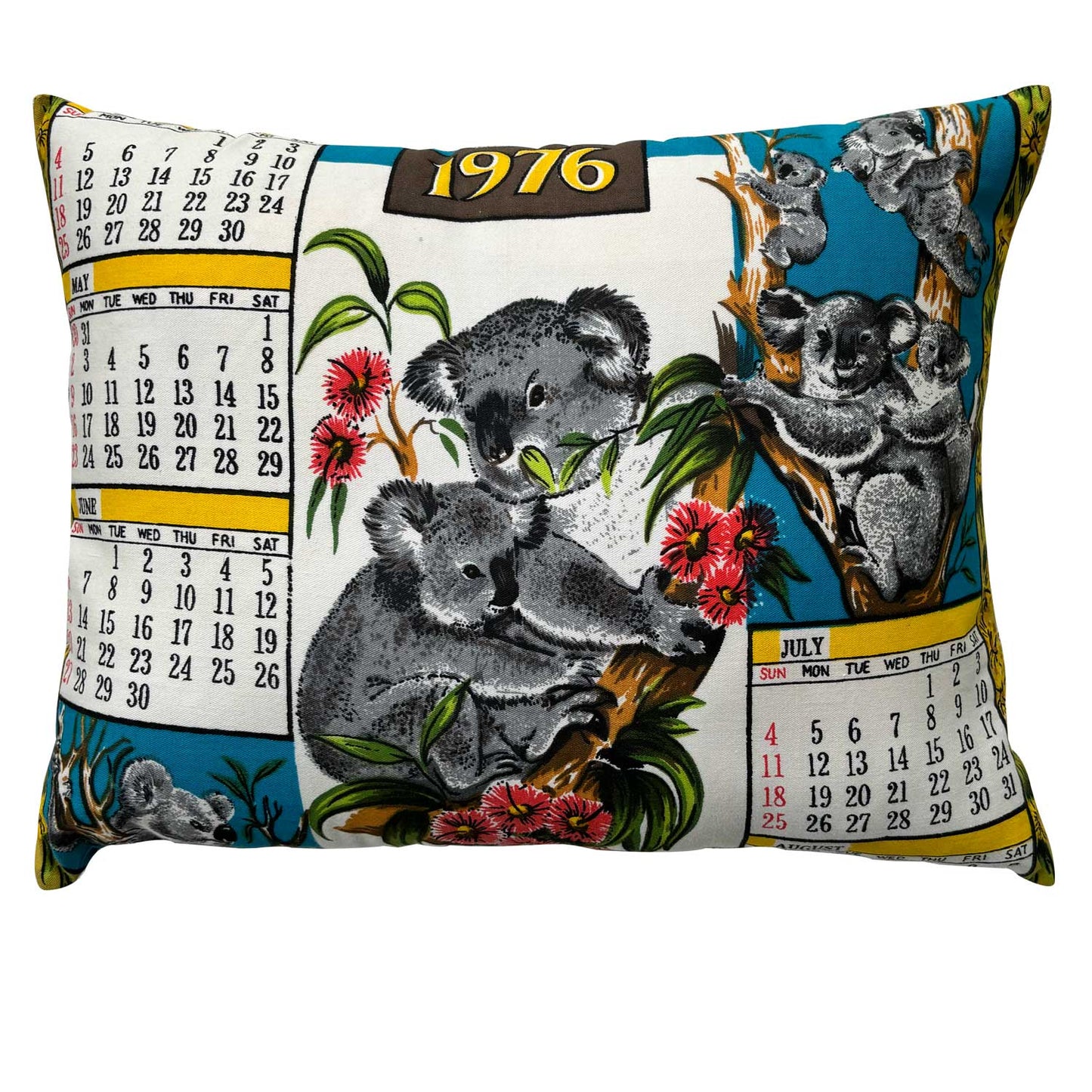 1976 Australian Fauna calendar teatowel cushion covers