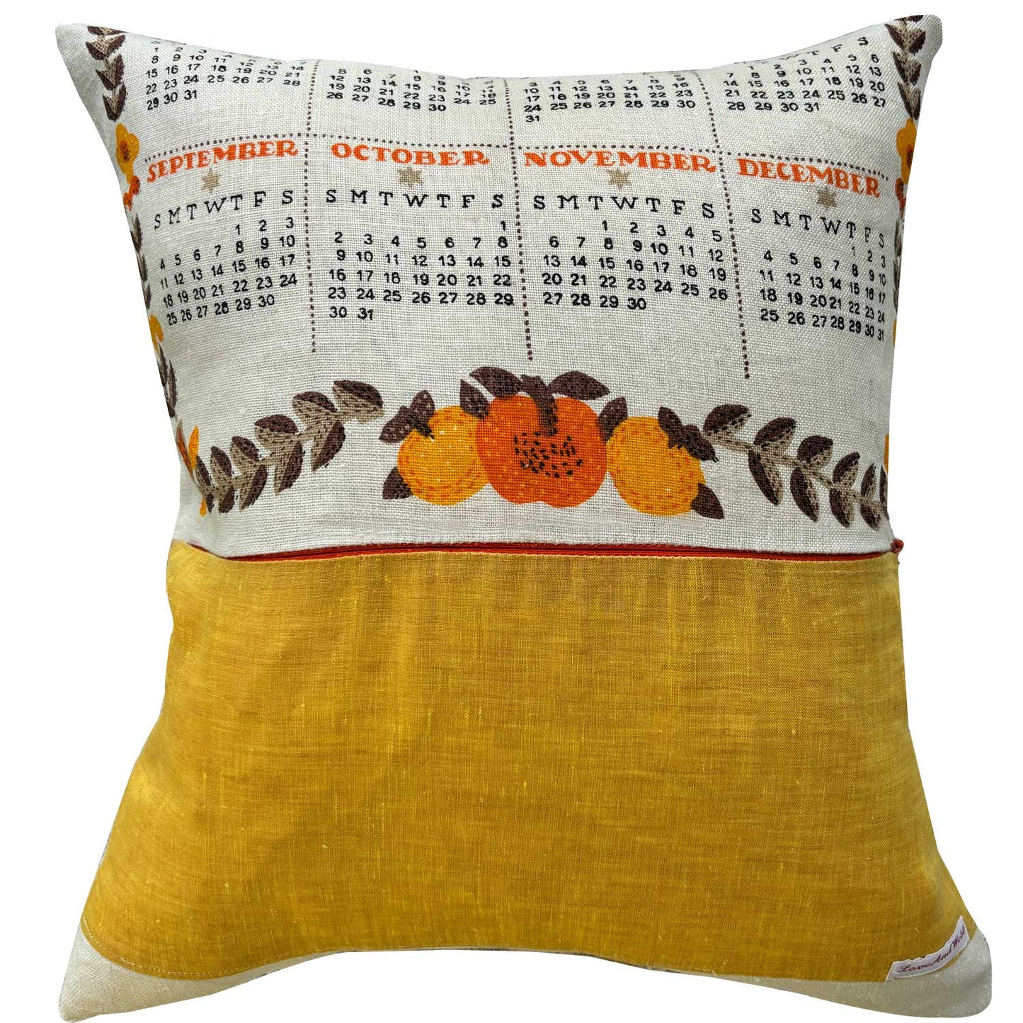 1983 calendar teatowel cushion cover