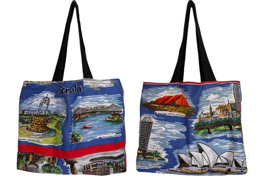 Australian cities teatowel tote