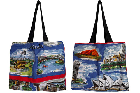 Australian cities teatowel tote
