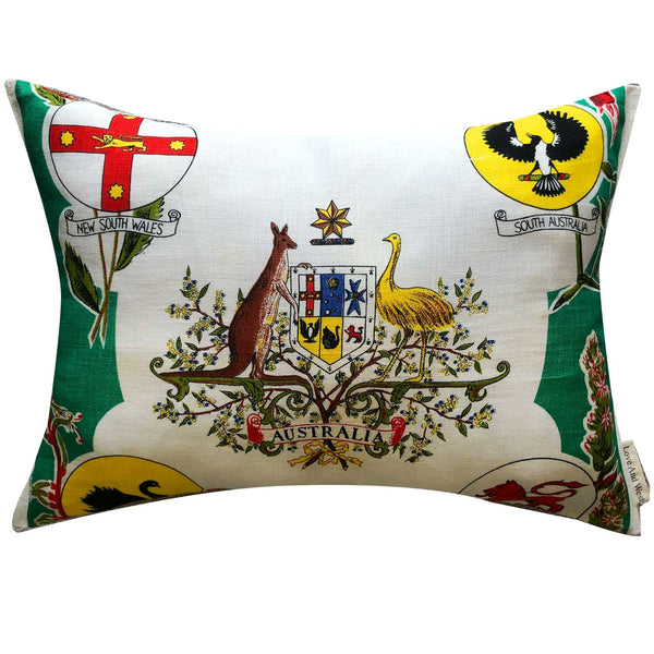 Australian souvenir teatowel cushion cover on white background for Love And West