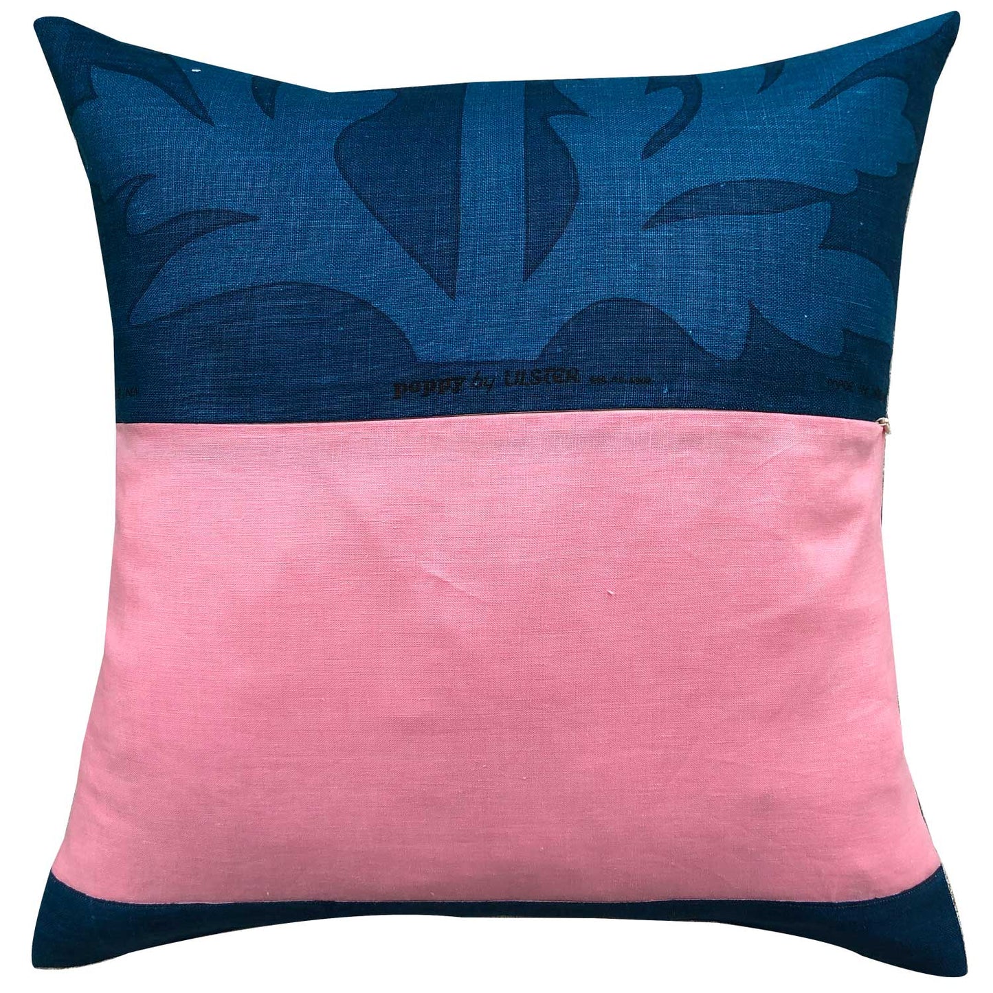 blue poppy teatowel cushion cover reverse
