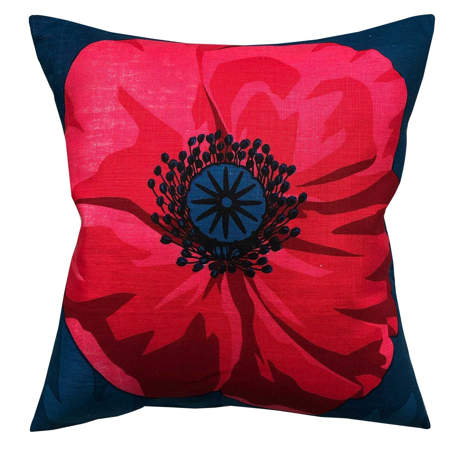 blue poppy teatowel cushion cover