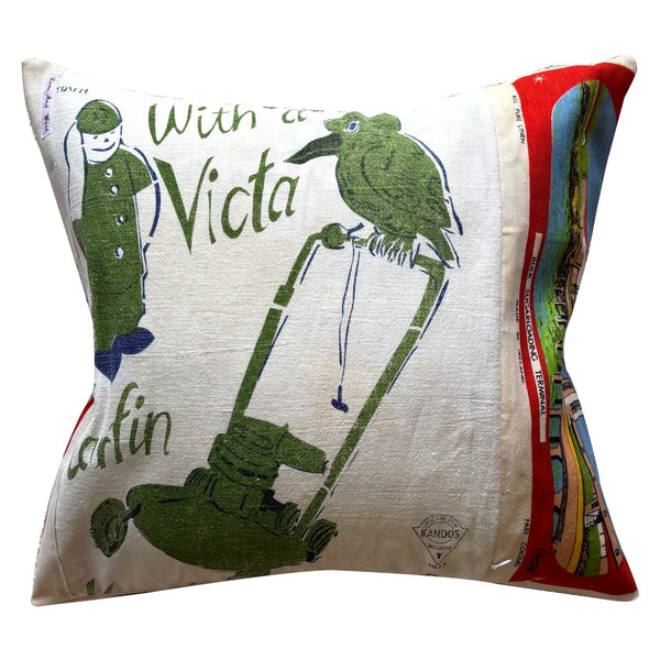 Greetings from Cane country vintage linen teatowel cushion cover