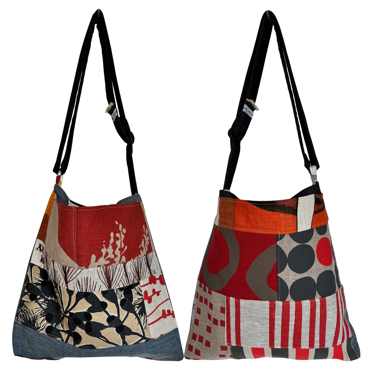 Cloth fabric messenger/cross body bag on white background for Love And West