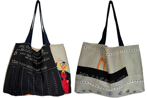 Decimal currency teatowel tote