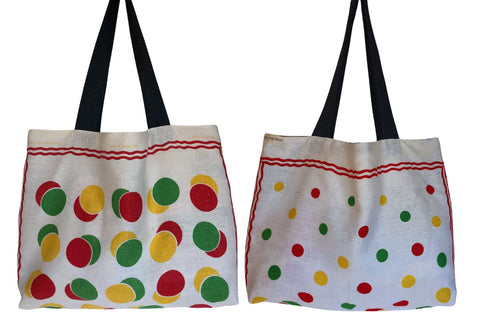 Spotted teatowel tote bag