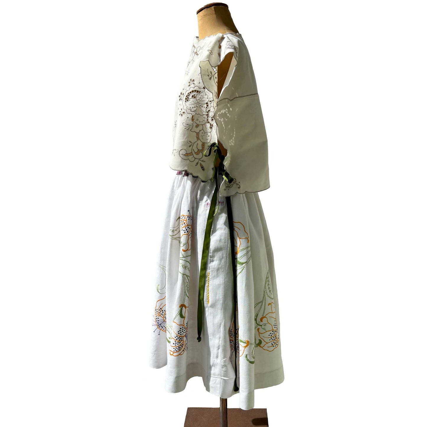 Linen skirt | hand embroidered heirloom linen