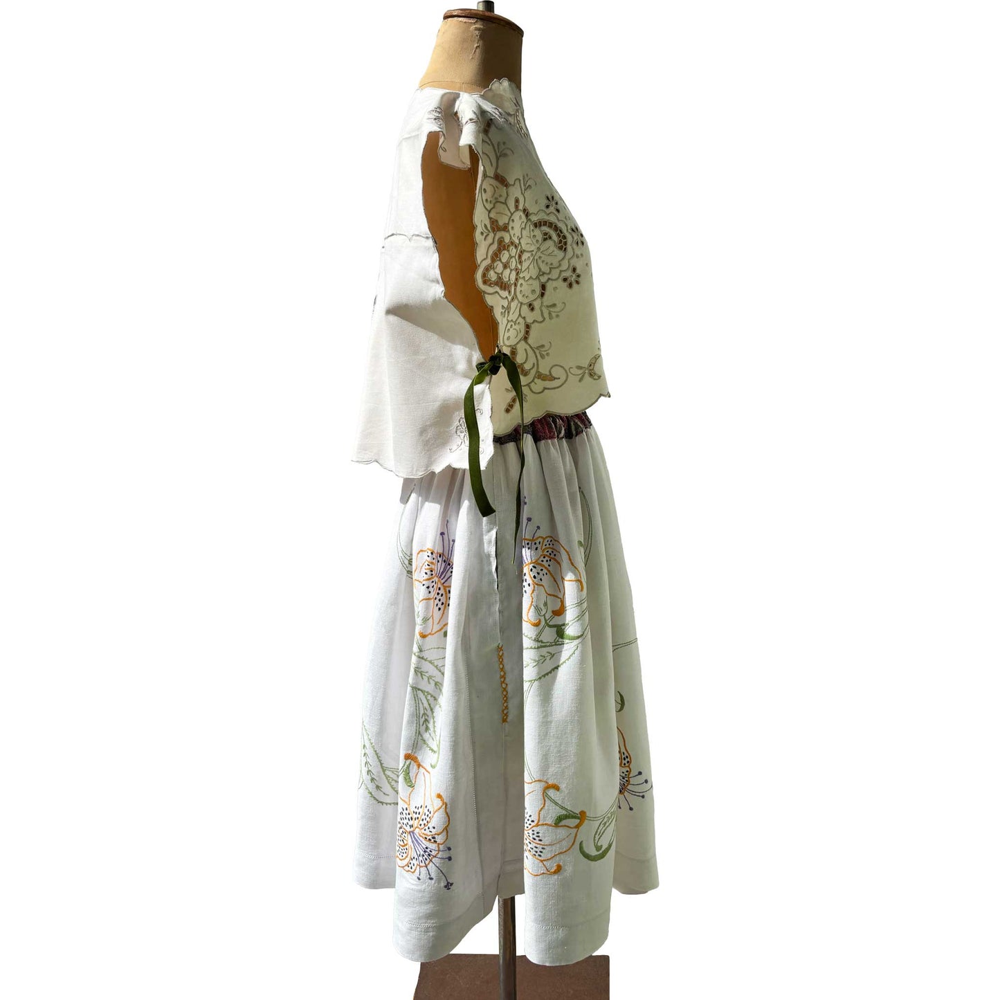 Linen skirt | hand embroidered heirloom linen