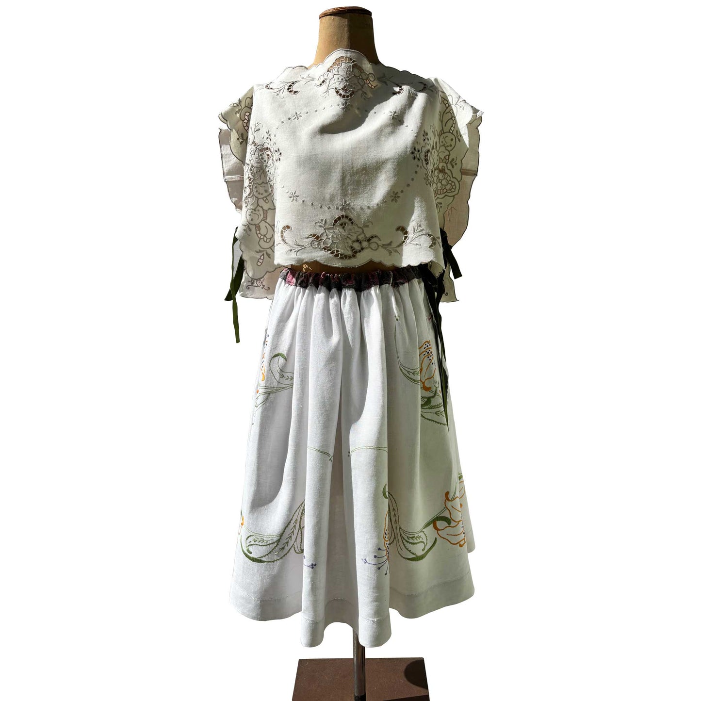 Linen skirt | hand embroidered heirloom linen