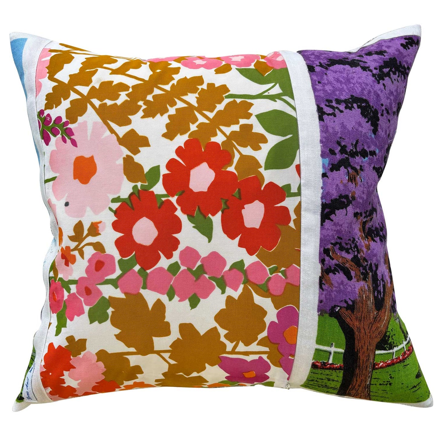 Grafton souvenir teatowel cushion cover reverse on white background