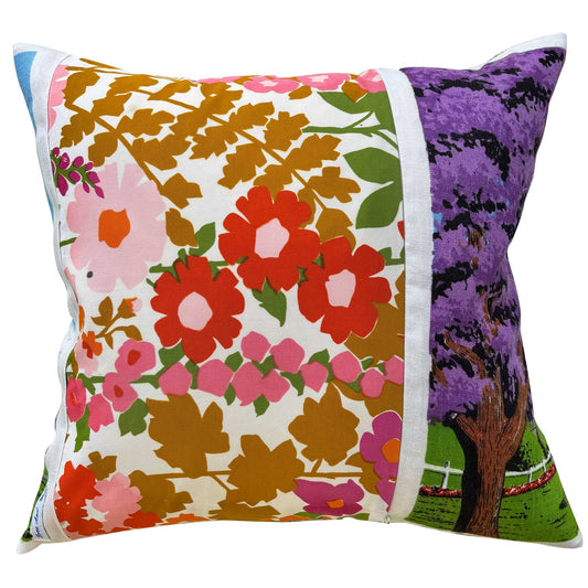 Grafton souvenir teatowel cushion cover reverse on white background