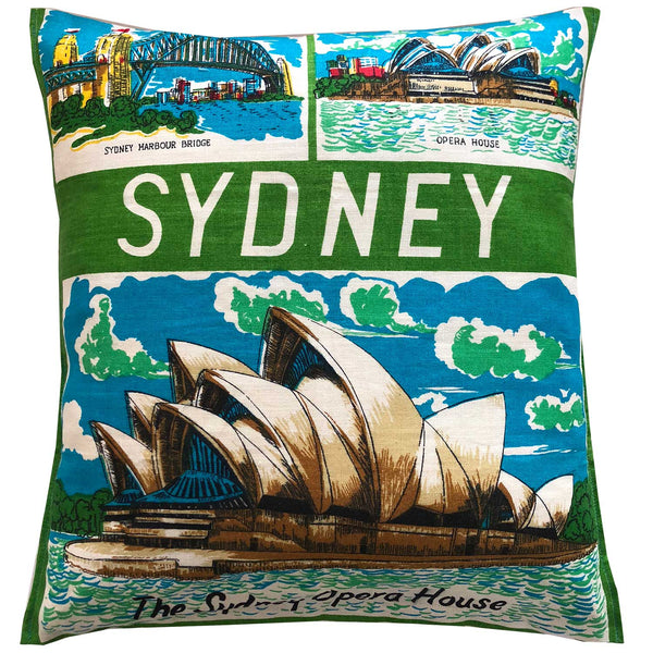If you: a) come from Sydney; b) love Sydney; c) are visiting Sydney; d) are named Sydney, this lovely linen Sydney vintage linen teatowel cushion cover is for you.