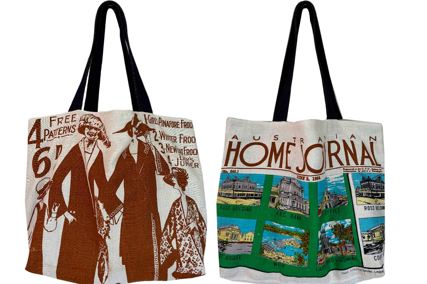 Ladies home journal teatowel tote bag