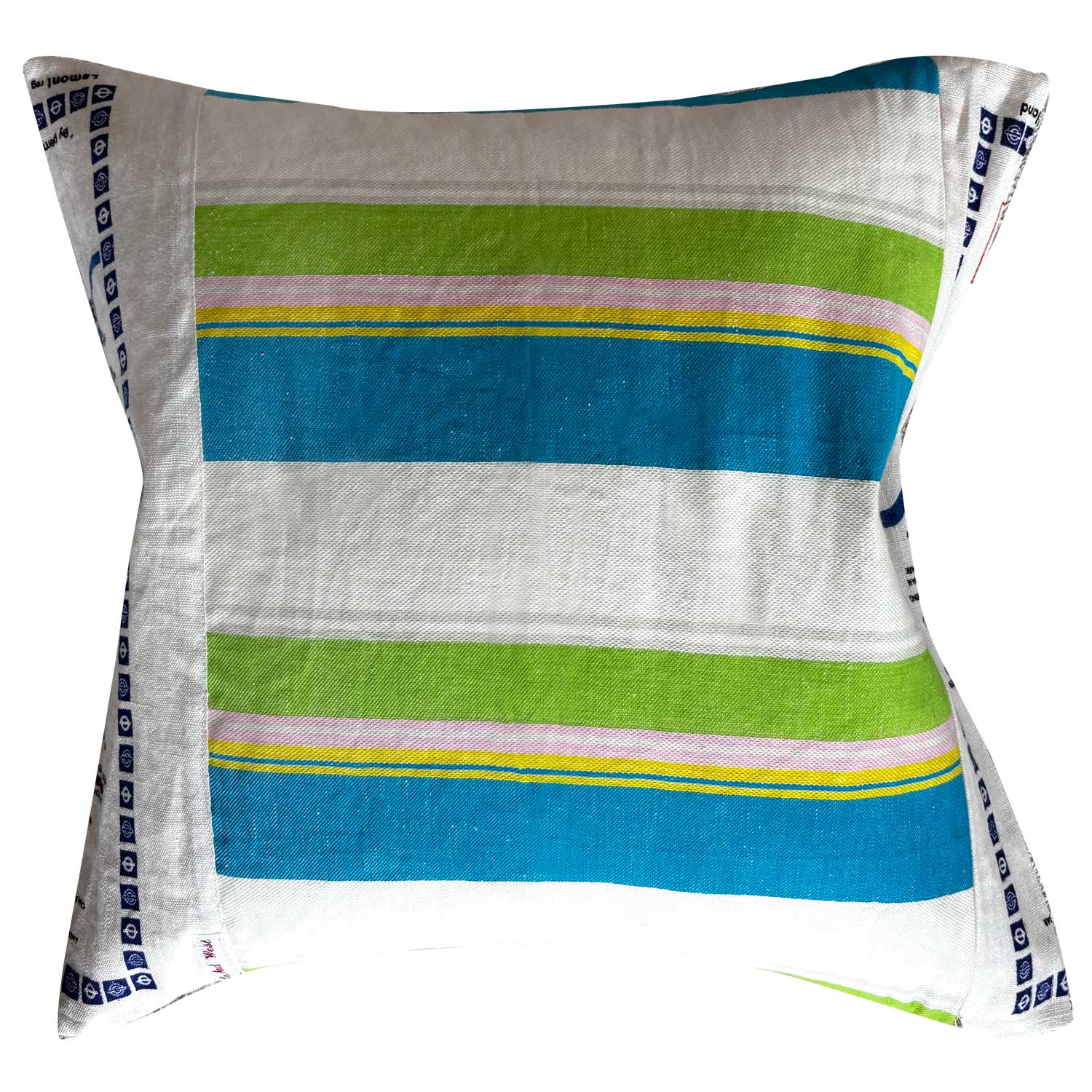 London underground Tube Map vintage teatowel cushion cover , reverse, on white background