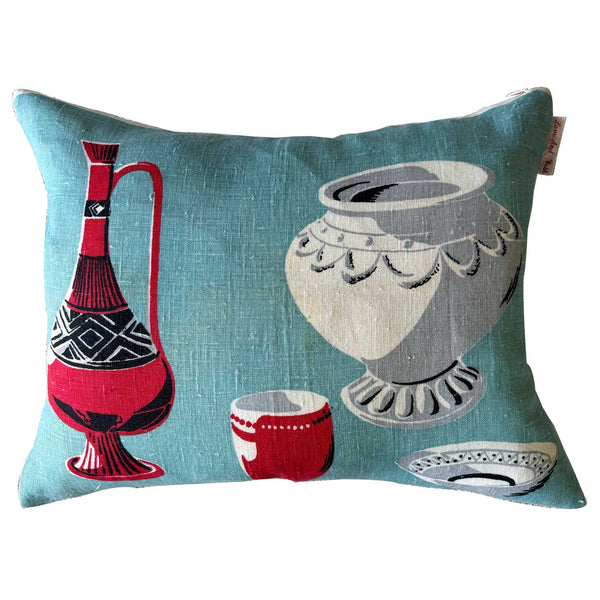 MCM ceramics vintage linen teatowel cushion cover