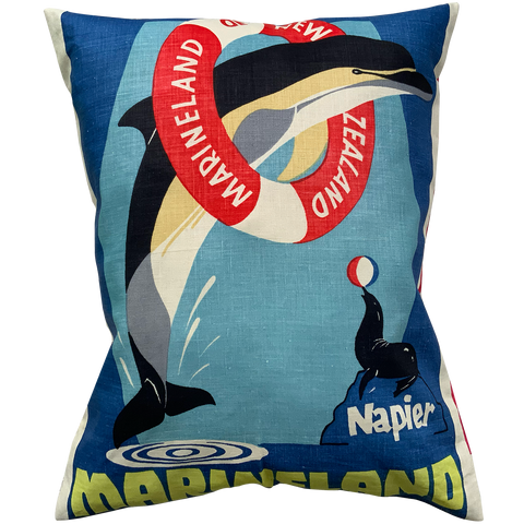 Napier MarineLand vintage teatowel cushion cover