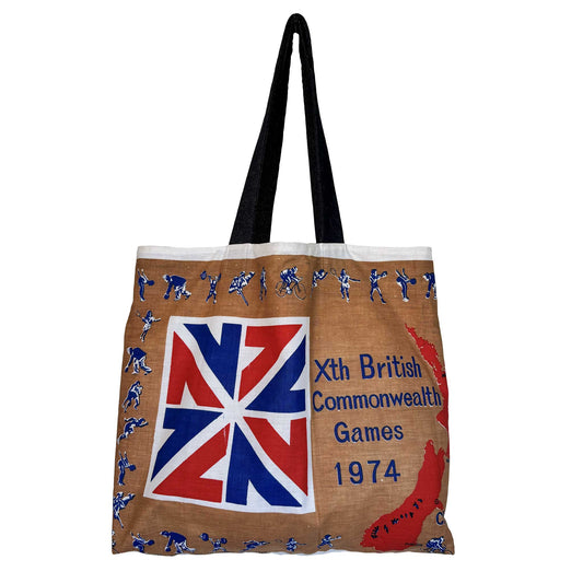 New Zealand Commonwealth Games 1974 teatowel tote front on white background