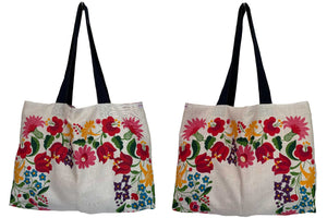 Garden florals teatowel tote