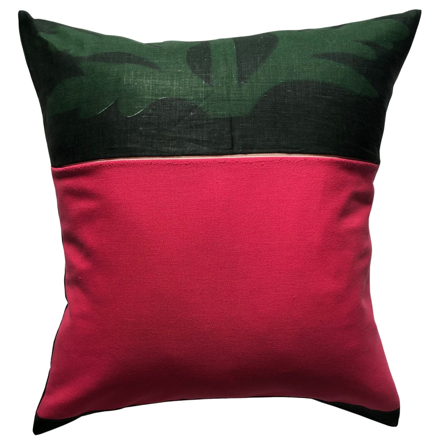 Poppy cushion cover repurposed from vintage linen teatowel