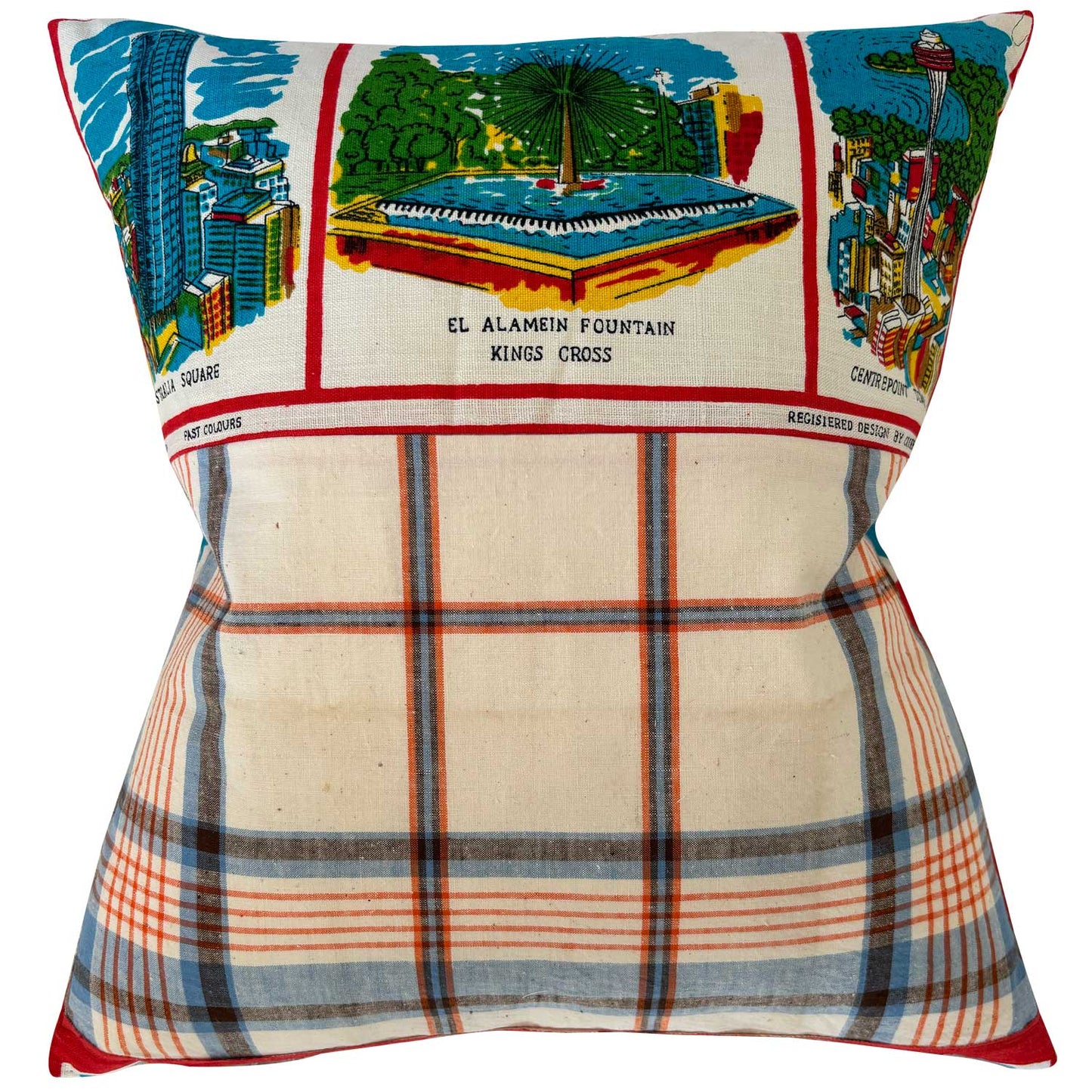 My city of Sydney vintage linen teatowel cushion cover