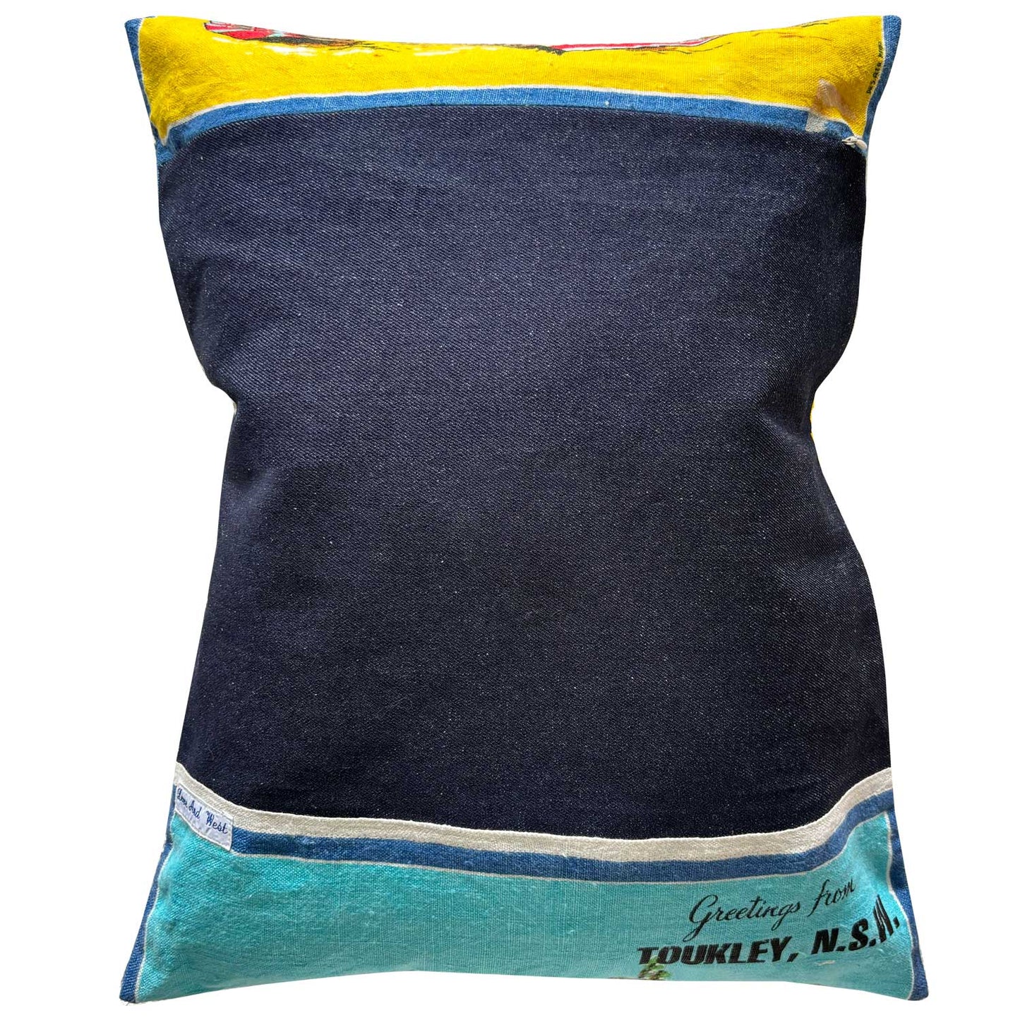 Buy funky retro Ron Burgundy goes to the beach cushion