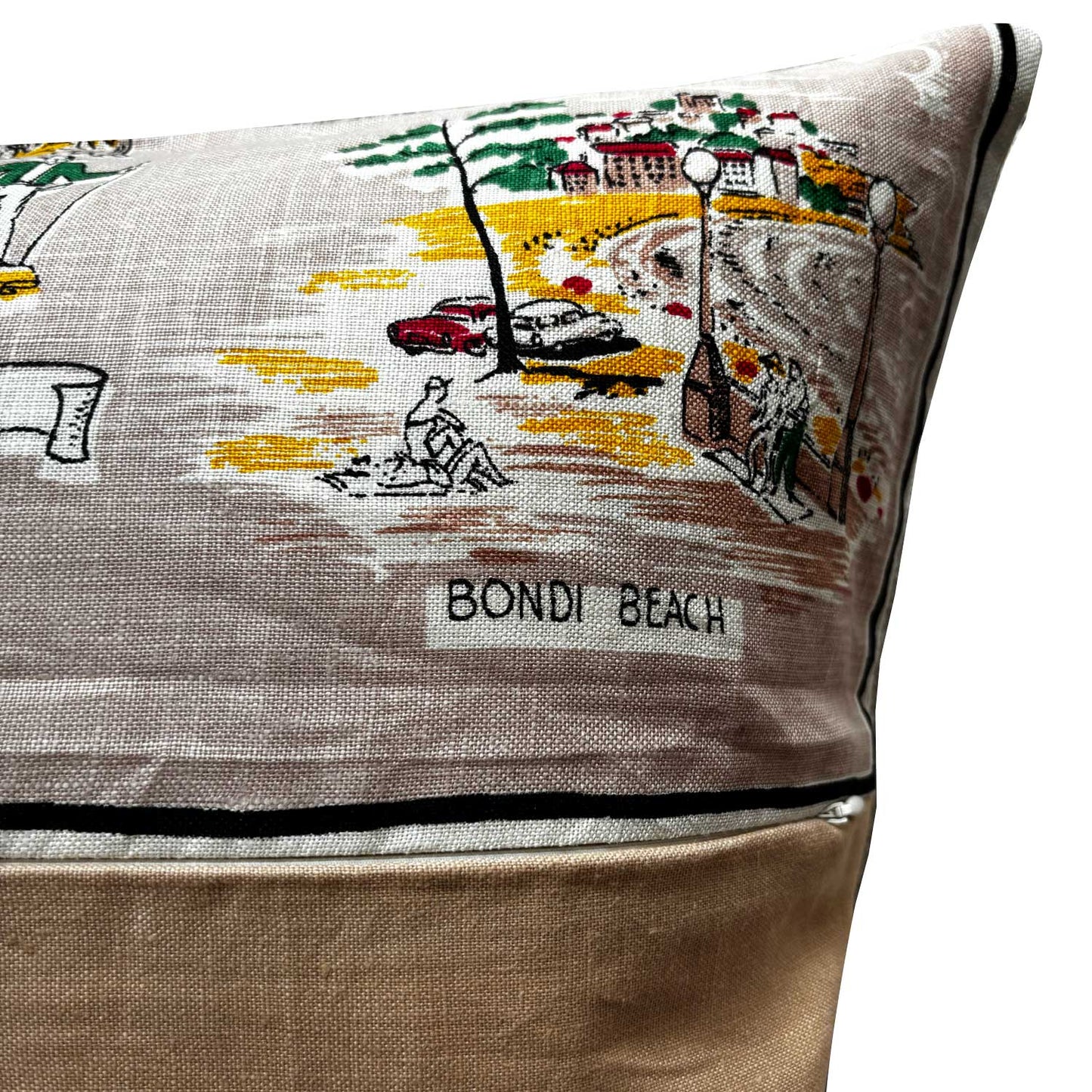 Sydney and Australian map vintage teatowel cushion cover
