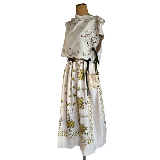 Seersucker skirt | generous floral cloth maxi length