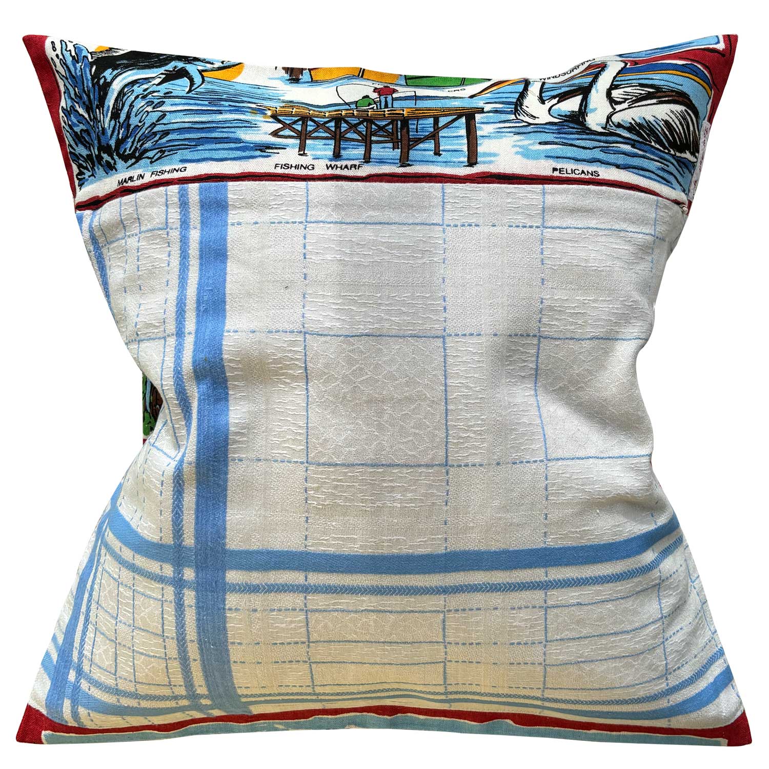 South Coast teatowel souvenir cushion cover reverse
