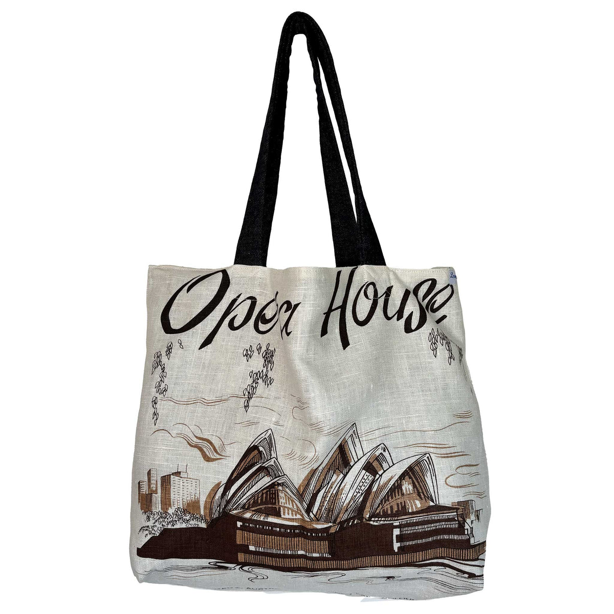Festival of Sydney teatowel tote on white background
