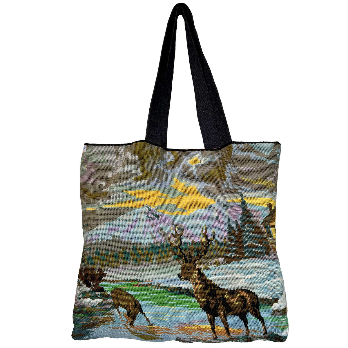 Tapestry tote bag front on white background